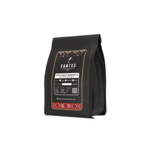 Load image into Gallery viewer, Santos Coffee Santa Margarita Medium-Dark roast coffee bag, angled side view on white background.
